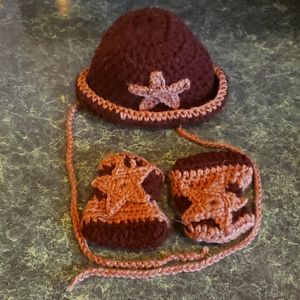 Newborn Crochet cowboy hat and boots